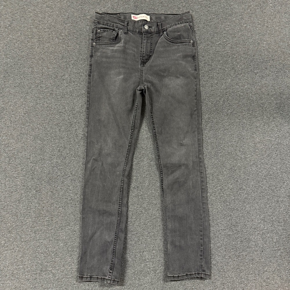 Modern Levis 512 Slim Taper Jeans Boys 16 Gray Good Washed Denim Pants - Picture 1 of 8